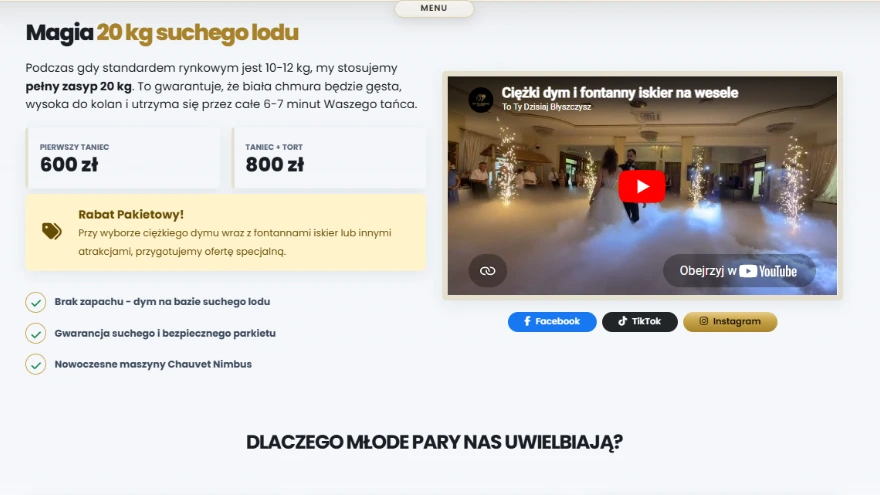 Zrzut ekranu: podstrona Opinie klientów na magic-moments.pl